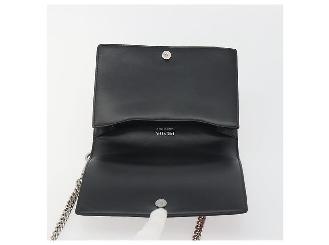 PRADA Schultertasche mit Kette Saffiano-Leder Rosa Silber - Ansicht 21