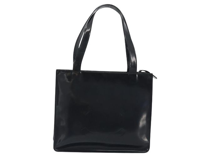 CHANEL Tote Bag Lackleder Schwarz Silver CC - Ansicht 13