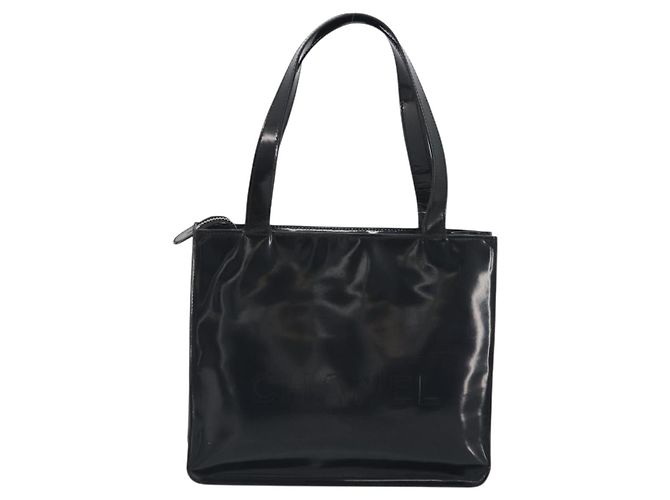 CHANEL Tote Bag Lackleder Schwarz Silver CC - Ansicht 2