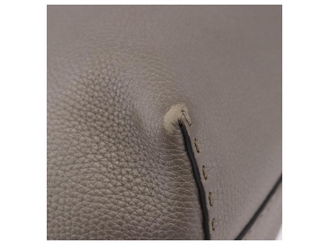 FENDI Celeria Handtasche Leder Grau Silber - Ansicht 15