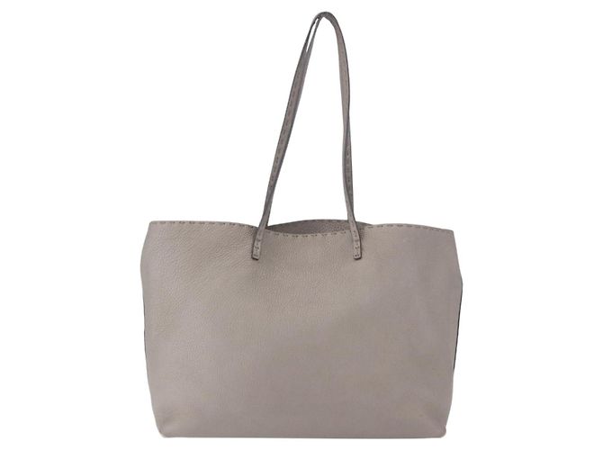 FENDI Celeria Handtasche Leder Grau Silber - Ansicht 2