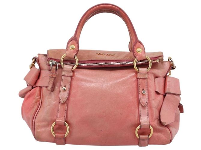 Miu Miu Hand Bag Leather 2way Pink Gold - vista 13