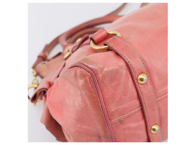 Miu Miu Hand Bag Leather 2way Pink Gold - vista 16
