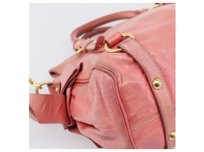 Miu Miu Hand Bag Leather 2way Pink Gold - vista 18