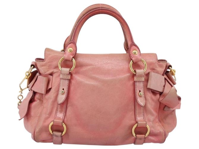 Miu Miu Hand Bag Leather 2way Pink Gold - vista 2