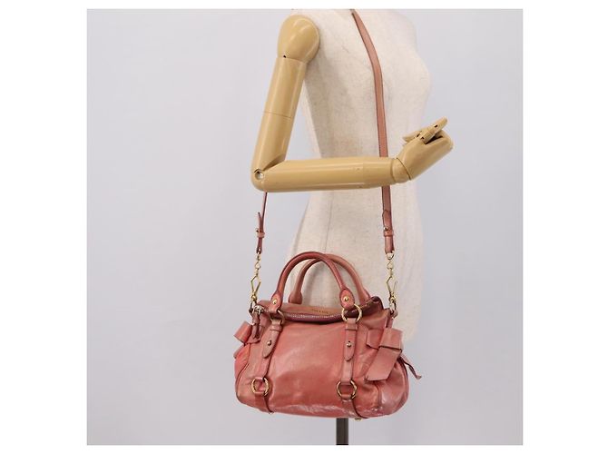 Miu Miu Hand Bag Leather 2way Pink Gold - vista 23