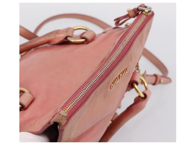 Miu Miu Hand Bag Leather 2way Pink Gold - vista 6