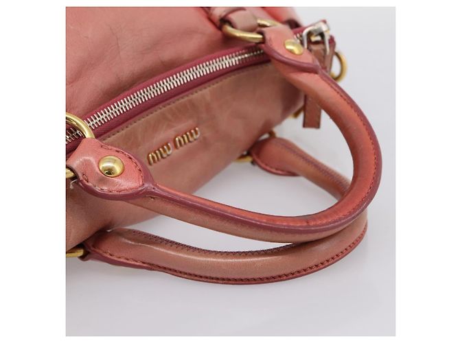 Miu Miu Hand Bag Leather 2way Pink Gold - vista 7