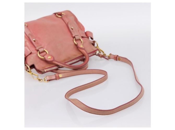 Miu Miu Hand Bag Leather 2way Pink Gold - vista 8