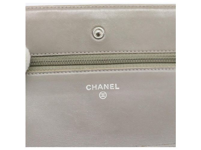 CHANEL Matelasse Chain Shoulder Wallet Patent Gold Silver CC - vista 19
