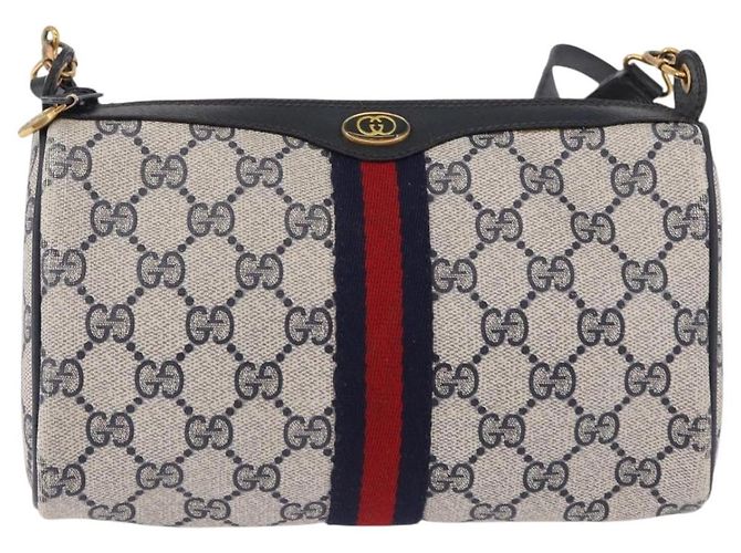GUCCI GG Supreme Sherry Line Shoulder Bag PVC Navy Gold 89 02 018 - vista 13