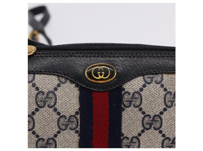 GUCCI GG Supreme Sherry Line Shoulder Bag PVC Navy Gold 89 02 018 - vista 18