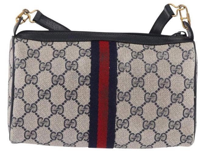 GUCCI GG Supreme Sherry Line Shoulder Bag PVC Navy Gold 89 02 018 - vista 2