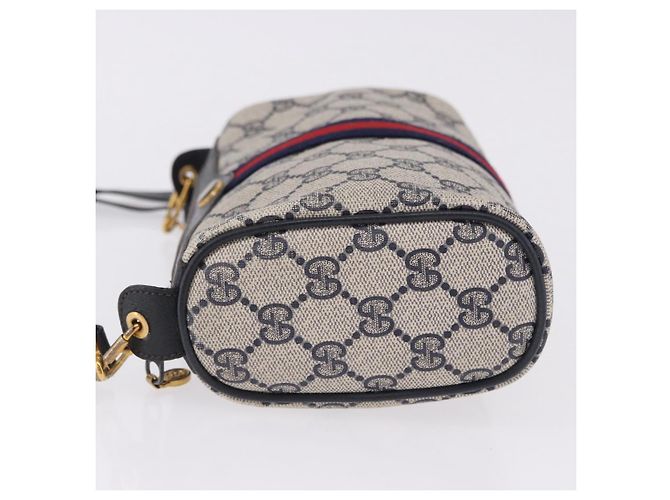 GUCCI GG Supreme Sherry Line Shoulder Bag PVC Navy Gold 89 02 018 - vista 5