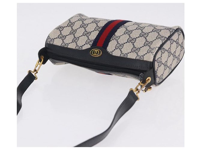 GUCCI GG Supreme Sherry Line Shoulder Bag PVC Navy Gold 89 02 018 - vista 7