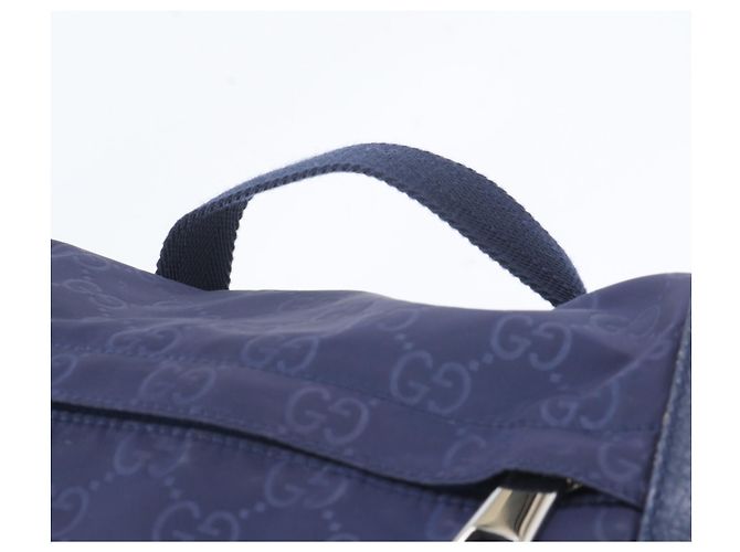 Zaino Gucci GG in nylon e pelle Blu - vista 2