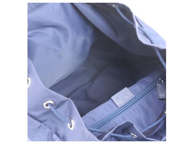 Zaino Gucci GG in nylon e pelle Blu - vista 7