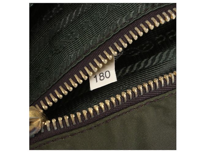 Tote Bolsa 2-Way Prada em nylon Tessuto e couro Verde Caqui - vista 11
