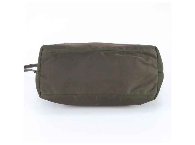 Tote Bolsa 2-Way Prada em nylon Tessuto e couro Verde Caqui - vista 7