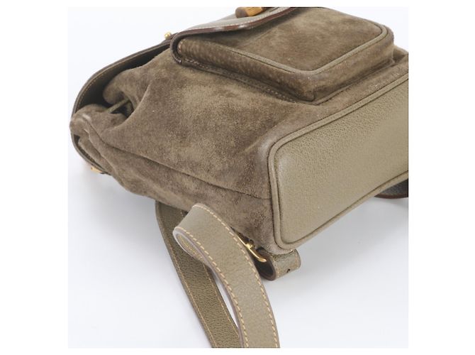 Zaino in pelle Gucci Old Bamboo Marrone - vista 5