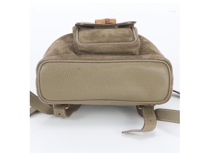 Zaino in pelle Gucci Old Bamboo Marrone - vista 6