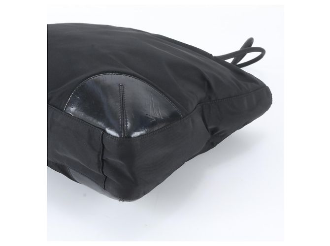 Borsa Tote Prada in nylon Tessuto con logo triangolare nero - vista 4