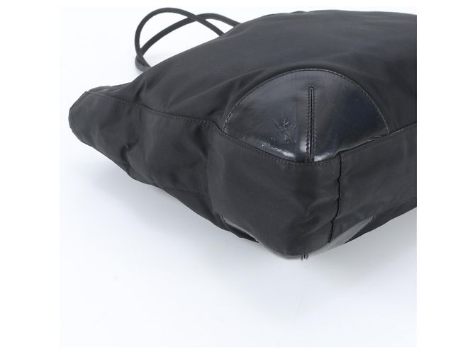 Borsa Tote Prada in nylon Tessuto con logo triangolare nero - vista 6