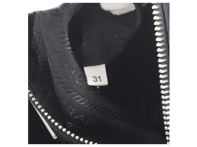 Borsa Tote Prada in nylon Tessuto con logo triangolare nero - vista 9
