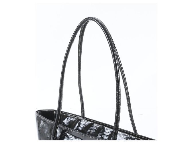 Prada Leder-Tote-Bag mit Dreieckslogo Schwarz - Ansicht 2