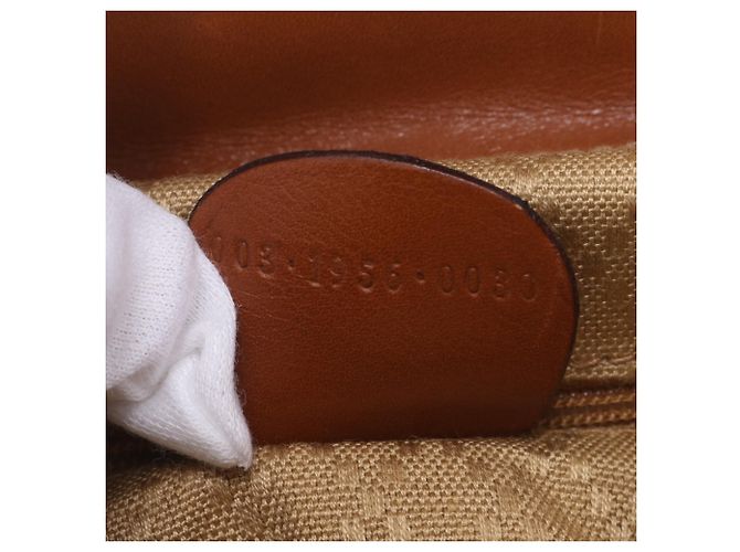Zaino e borsa a tracolla Gucci Old Bamboo in pelle Cammello - vista 11