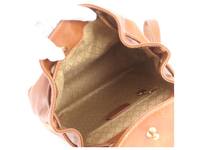 Zaino e borsa a tracolla Gucci Old Bamboo in pelle Cammello - vista 7