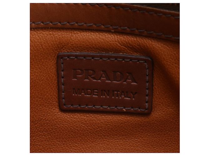 Bolso Tote Prada BR3017 de cuero marrón Castaño - vista 10