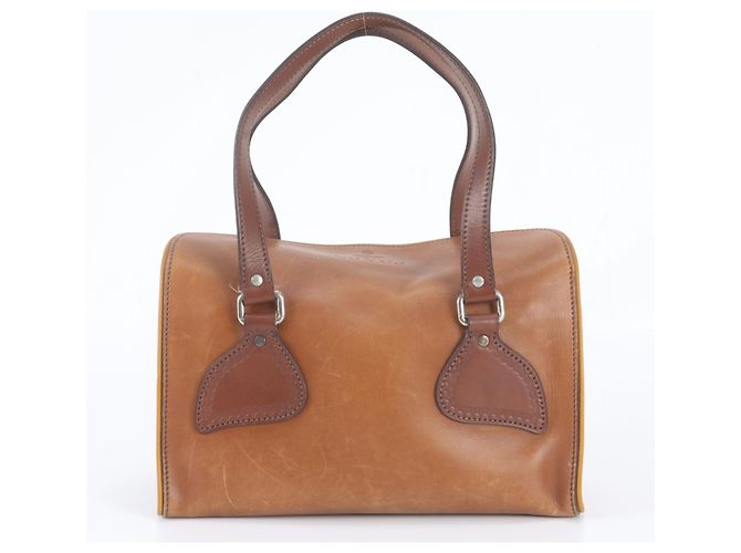 Bolso Tote Prada BR3017 de cuero marrón Castaño - vista 2