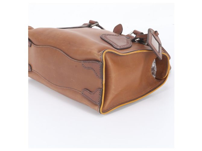 Bolso Tote Prada BR3017 de cuero marrón Castaño - vista 3