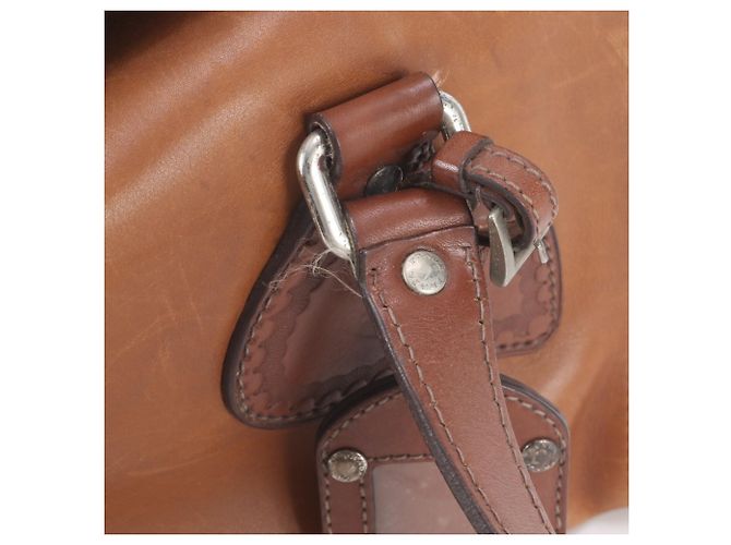 Bolso Tote Prada BR3017 de cuero marrón Castaño - vista 9