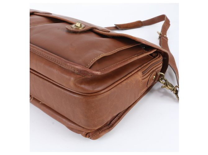 Borsa business 2-Way in pelle Coach Turnlock Marrone - vista 4