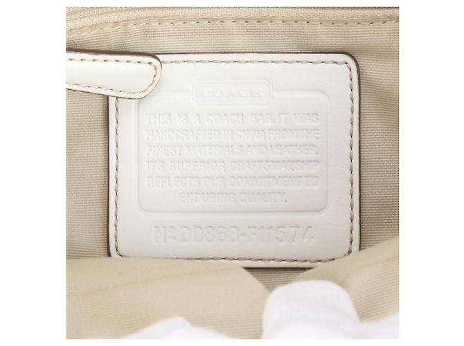 Borsa a tracolla Coach Signature Leather Marrone Bianco - vista 8