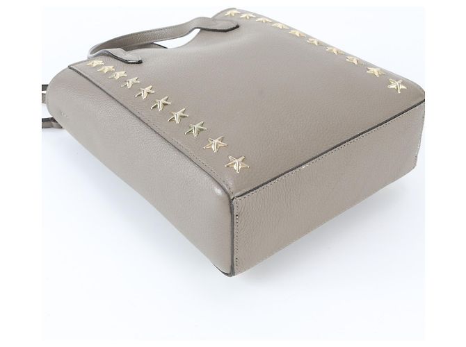 Borsa a tracolla in pelle con borchie Pegasus Star Jimmy Choo Grigio - vista 5