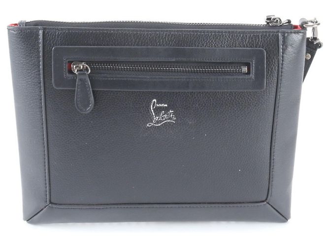 Clutch in pelle con borchie Spike Christian Louboutin Nero - vista 3