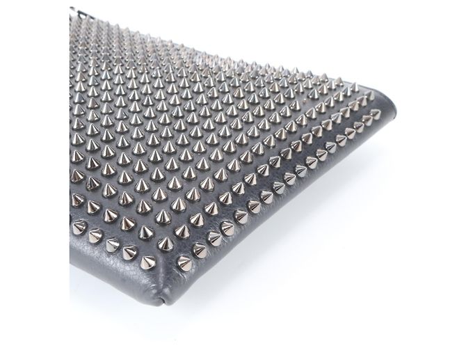 Clutch in pelle con borchie Spike Christian Louboutin Nero - vista 4