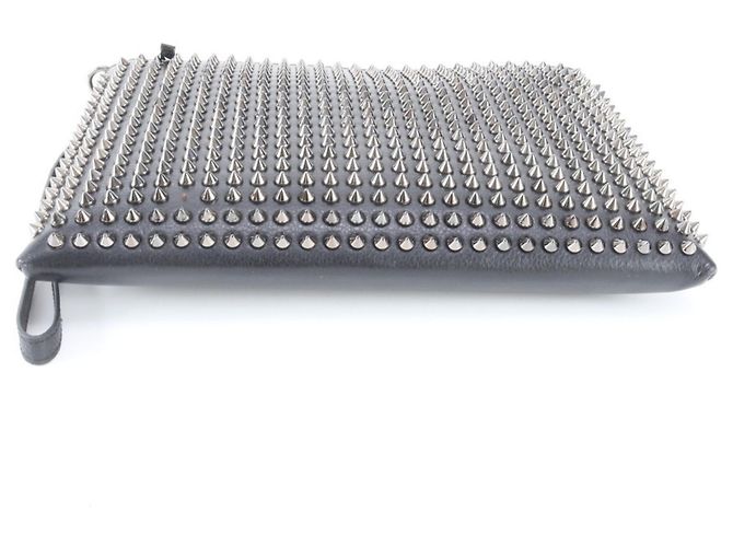Clutch in pelle con borchie Spike Christian Louboutin Nero - vista 5