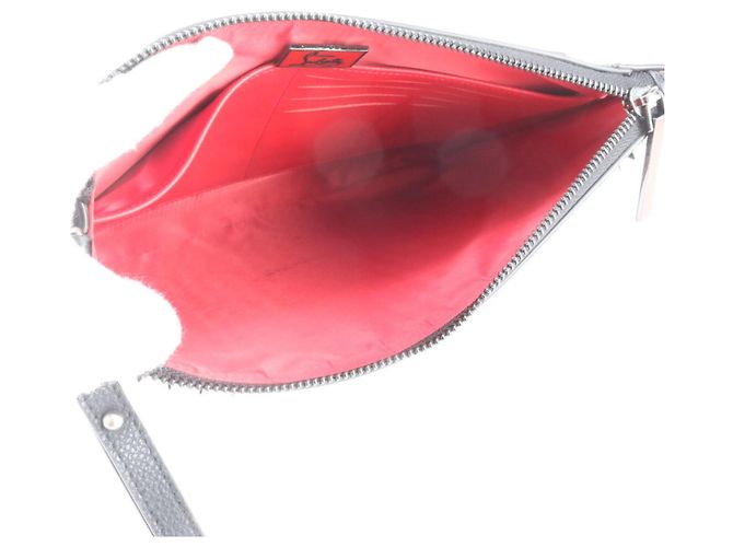 Clutch in pelle con borchie Spike Christian Louboutin Nero - vista 7