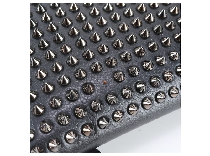 Clutch in pelle con borchie Spike Christian Louboutin Nero - vista 9
