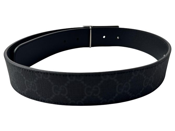 Gucci GG Supreme Gürtel Schwarz Silber - Ansicht 2