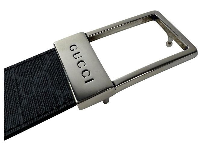 Gucci GG Supreme Gürtel Schwarz Silber - Ansicht 8