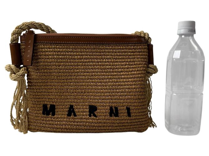 Bolso Cesta de Rafia Marrón Marni Castaño - vista 15