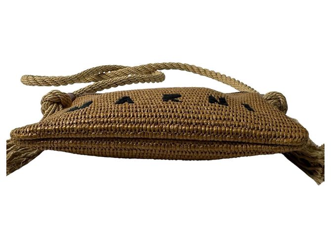 Bolso Cesta de Rafia Marrón Marni Castaño - vista 5
