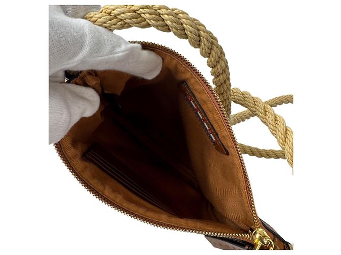 Bolso Cesta de Rafia Marrón Marni Castaño - vista 6
