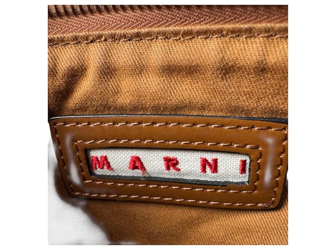 Bolso Cesta de Rafia Marrón Marni Castaño - vista 7