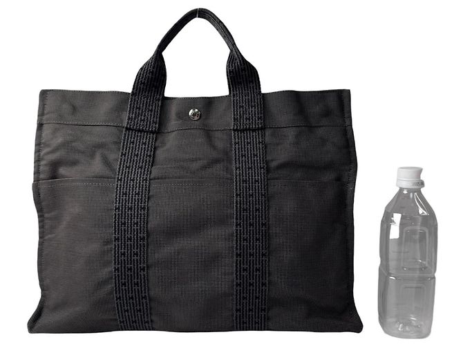 Hermès Bolso Tote Hermes Herline MM Grey Castaño Gris antracita - vista 11